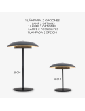 Lámpara de mesa exterior de metal recargable Sardinia 30 antracita serie