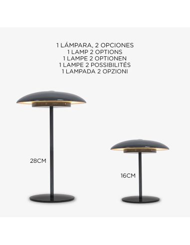 Candeeiro de mesa de exterior recarregável de metal Sardenha 30 série antracite