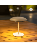 Lámpara de mesa exterior de metal recargable Sardinia blanca