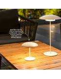Lámpara de mesa exterior de metal recargable Sardinia 30 blanca