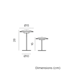 Lámpara de mesa exterior de metal recargable Sardinia 30 medidas