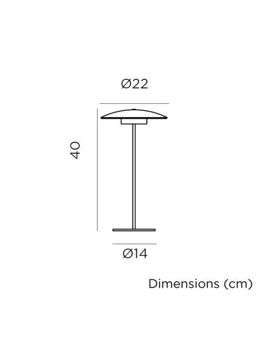 Lampe de table LED d'extérieur sans fil Sardaigne 40 mesures blanc ou anthracite