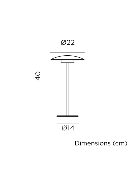 Lampe de table LED d'extérieur sans fil Sardaigne 40 mesures blanc ou anthracite
