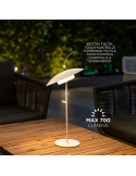 Lámpara de mesa LED exterior sin cables Sardinia 40 blanca ambiente orientable