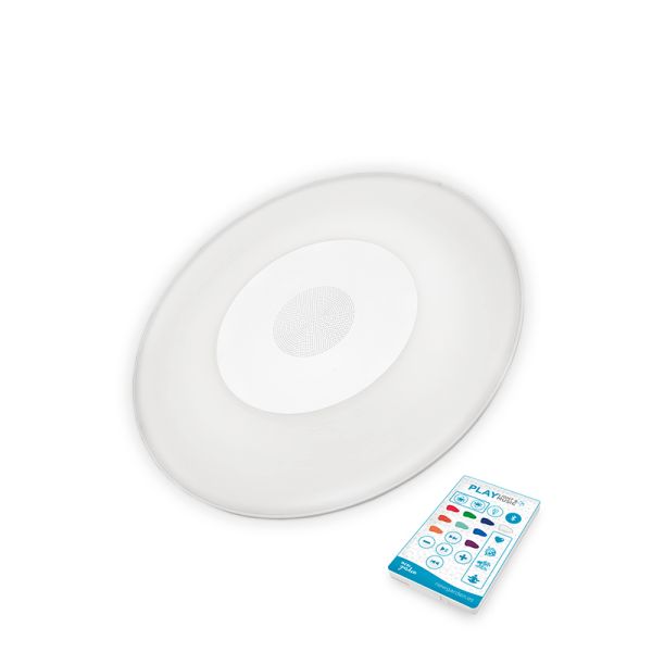 Altavoz LED flotante para piscina y pared Play Disk con mando