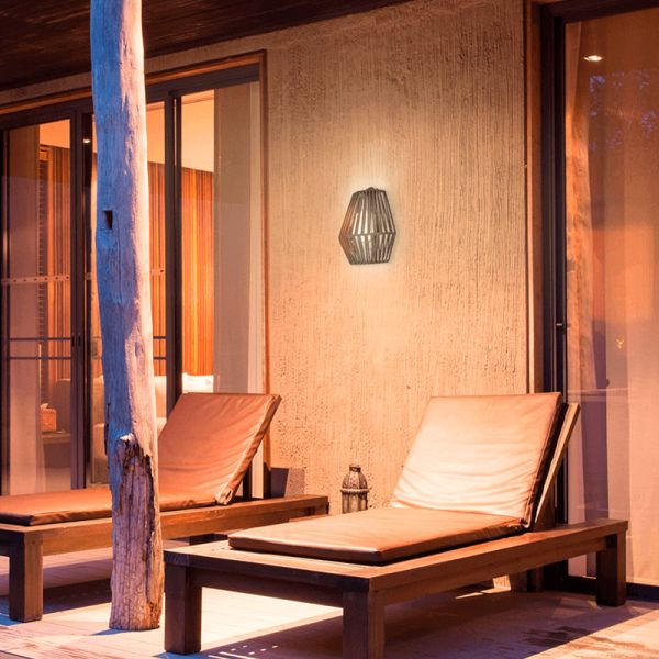 Aplique de pared LED con batería recargable Conta Wall gris ambiente