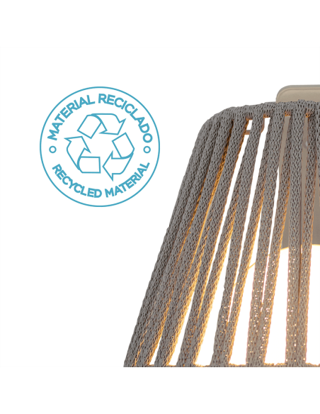 Aplique de pared LED con batería recargable Conta Wall gris reciclado