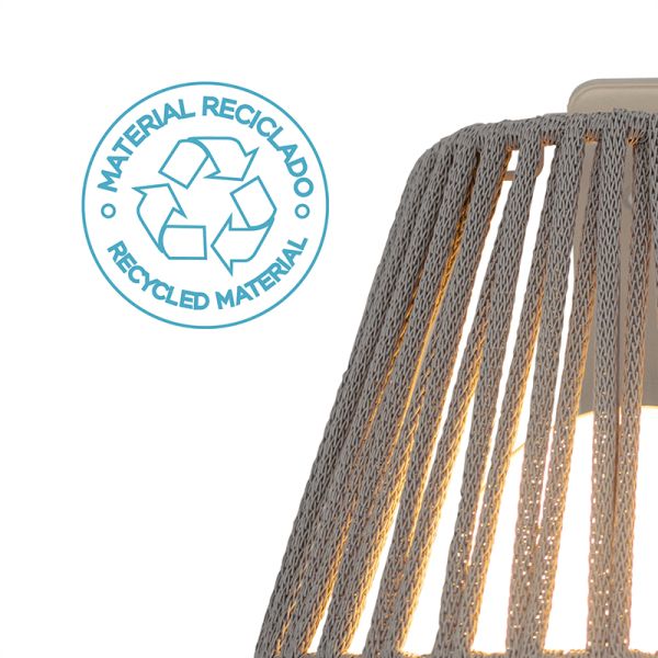 Aplique de pared LED con batería recargable Conta Wall gris reciclado