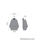Aplique de pared LED con batería recargable Conta Wall gris medidas