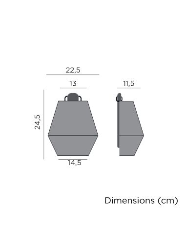 Aplique de pared LED con batería recargable Conta Wall gris medidas