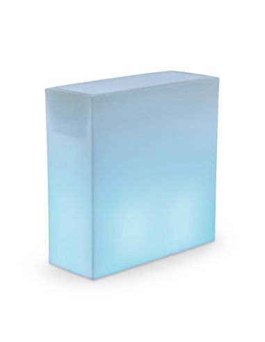 Macetero con luz LED rectangular Junco 80 para exterior