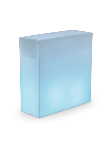 Macetero con luz LED rectangular Junco 80 para exterior