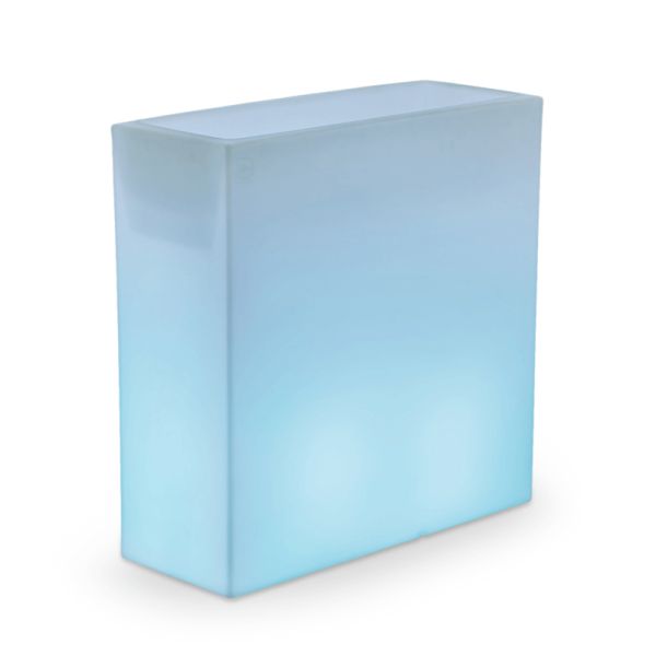 Macetero con luz LED rectangular Junco 80 para exterior