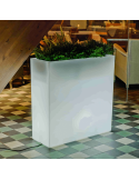 Macetero con luz LED rectangular Junco 80 para exterior regulable