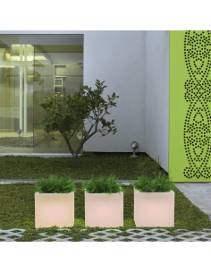 Macetero con luz LED solar para exterior Narciso 40 2