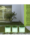 Macetero con luz LED solar para exterior Narciso 40 o 50cm ambiente RGB