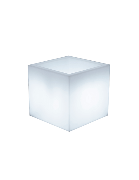 Pot de fleurs Narciso 50 avec lumière LED solaire pour l'extérieur