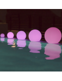 Bola LED solar multifunción flotante Buly 20, 30 o 40 jardín New Garden tamaños luz rosa| LeonLeds Iluminación