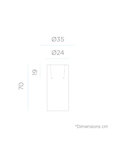 Floreira LED redonda Palma 70 solar ou com medidas de cabo