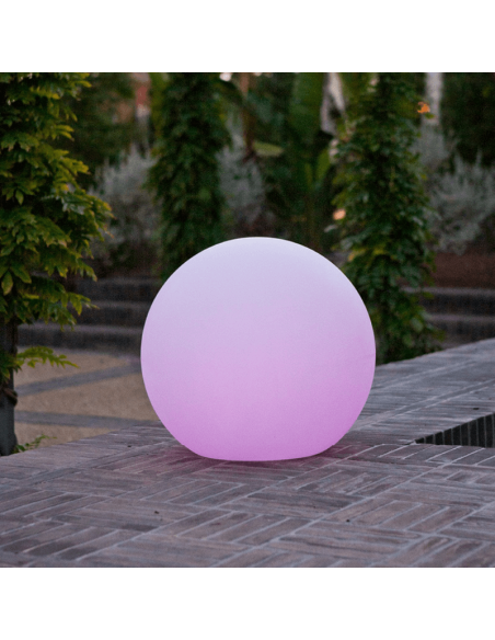 Bola LED RGB grande flotante recargable Buly 50 rosa Garden | LeonLeds Iluminación