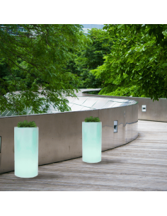 Jardinière LED ronde Palma 70 solaire ou avec câble 2