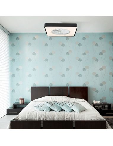 Ventilateur LED rectangulaire Monic 40W à lumière réglable, ton neutre