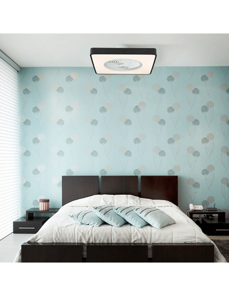 Ventilateur LED rectangulaire Monic 40W à lumière réglable, ton neutre