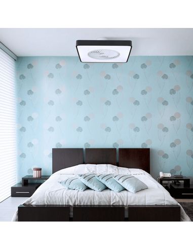 Ventilador LED Monic 40W rectangular con luz regulable ambiente tono frío