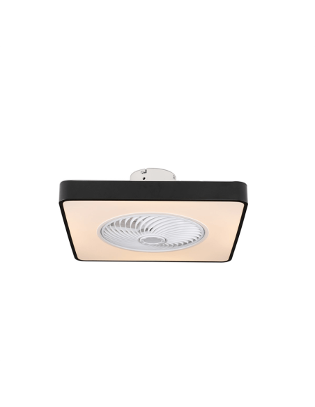 Ventilateur LED rectangulaire Monic 40W avec lumière réglable, ton chaud