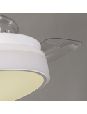 Ventilador LED blanco regulable Vera con aspas retráctiles dimmable