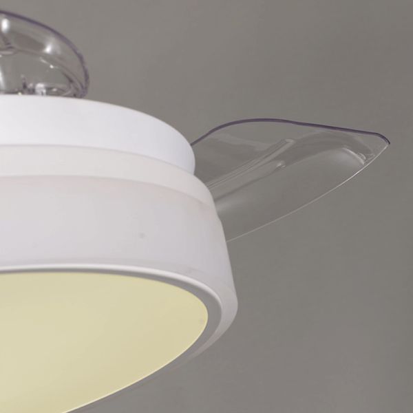 Ventilador LED blanco regulable Vera con aspas retráctiles dimmable