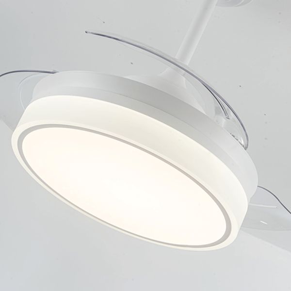 Ventilador LED blanco regulable Vera con aspas retráctiles Cristal Record