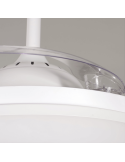 Ventilador LED blanco pequeño con aspas abatibles Vera Mini detalhe