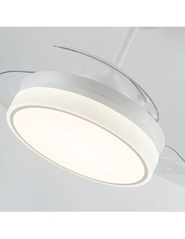 Ventilador LED blanco pequeño con aspas abatibles Vera Mini regulable