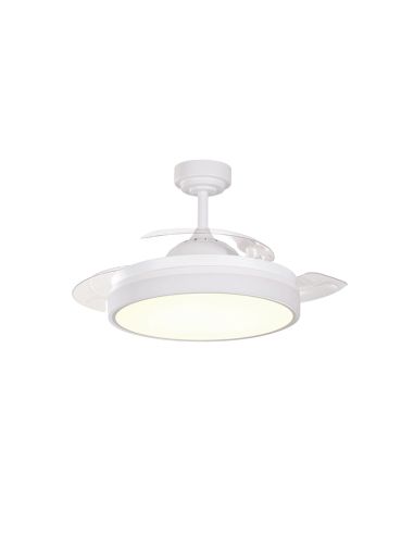 Ventilador LED blanco pequeño con aspas abatibles Vera Mini Cristal Record