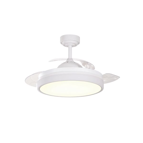 Ventilador LED blanco pequeño con aspas abatibles Vera Mini Cristal Record