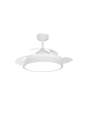 Ventilador LED blanco pequeño con aspas abatibles Vera Mini luz neutra