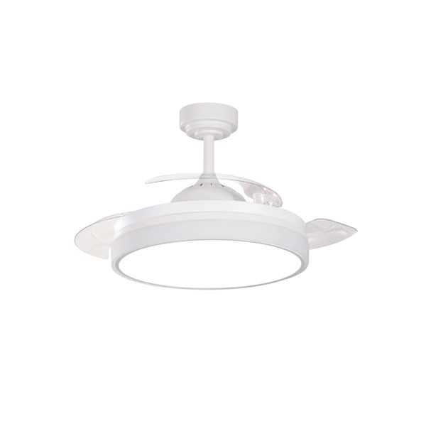 Ventilador LED blanco pequeño con aspas abatibles Vera Mini luz neutra