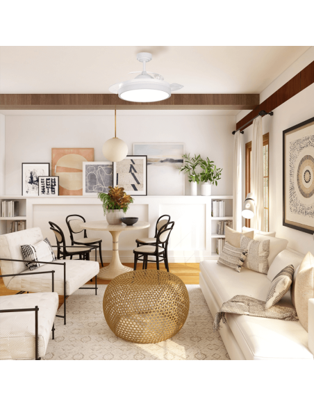 Petit ventilateur LED blanc à pales repliables Vera Mini ambient