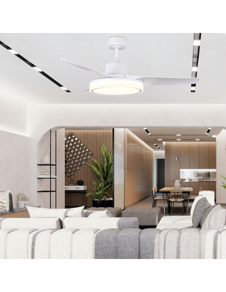 Ventilador de teto LED branco silencioso Aran 36W ambiente