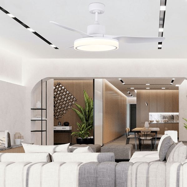 Ventilador de teto LED branco silencioso Aran 36W ambiente