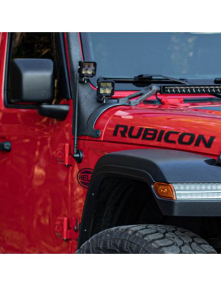 Detalle Faro LED cuadrado Black Magic Cube Kit 3,2" 12V/24V 3000Lm 2 Unds. Deutsch Hella 1FA 358 176-831 Hella | LeonLeds