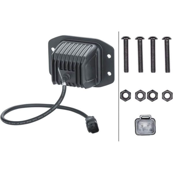Kit de luz de trabalho LED embutida quadrada Black Magic Cube de 3,2" 12V/24V 3000Lm, pacote com 2. Deutsch Hella | LeonLeds