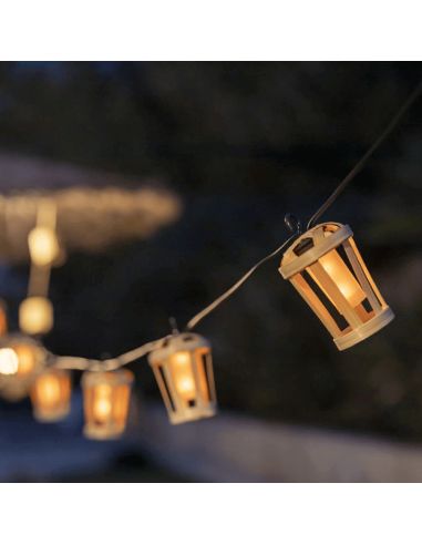 Guirnalda natural de exterior Hiama con cable o solar ambiente New Garden