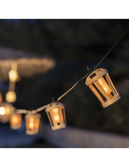 Guirlande extérieure naturelle Hiama avec câble ou solaire New Garden environnement