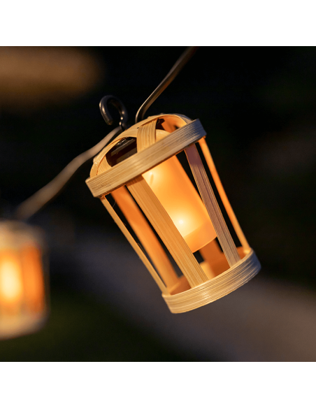 Guirlande naturelle d'extérieur Hiama avec câble ou solaire d'ambiance