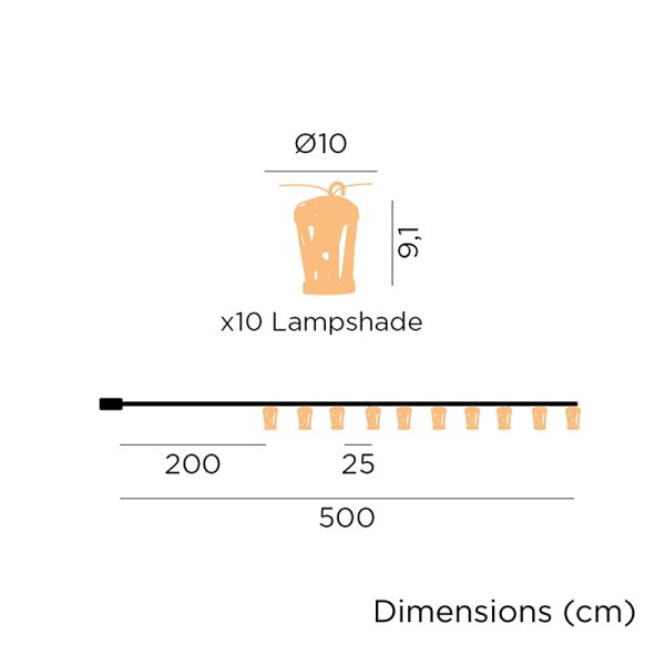 Guirlande extérieure naturelle Hiama mesures New Garden