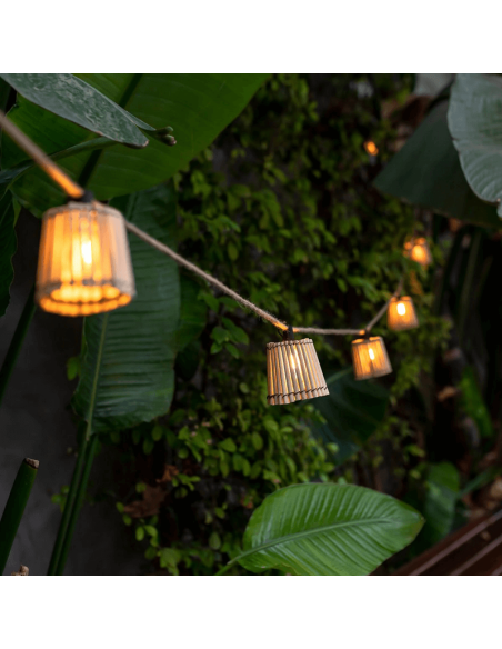 Guirnalda de yute exterior Okinawa ambiente | LeonLeds