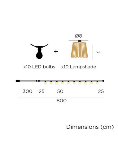 Okinawa Outdoor Jute Guirlande Câblé ou Solaire Mesuré | leonleds