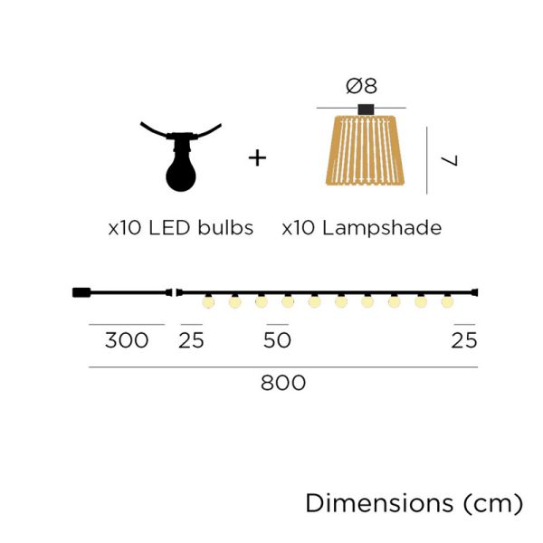 Okinawa Outdoor Jute Guirlande Câblé ou Solaire Mesuré | leonleds